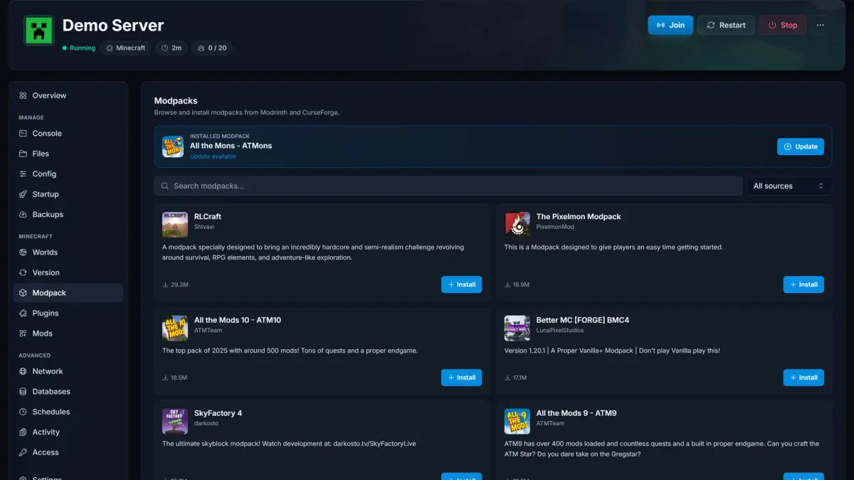 Mods og modpacks uden besværet